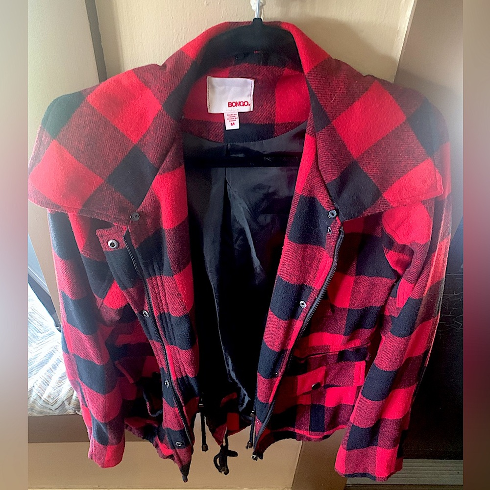 BONGO Red & Black Buffalo Plaid Jacket